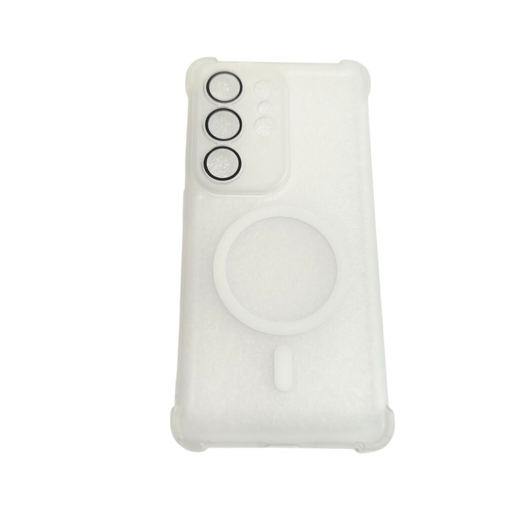 Clear Matte Magnetic Phone Case White Ring for Samsung Galaxy S26 Ultra